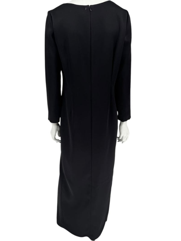 Pamella Roland Black Asymmetric Neckline Gown – Large