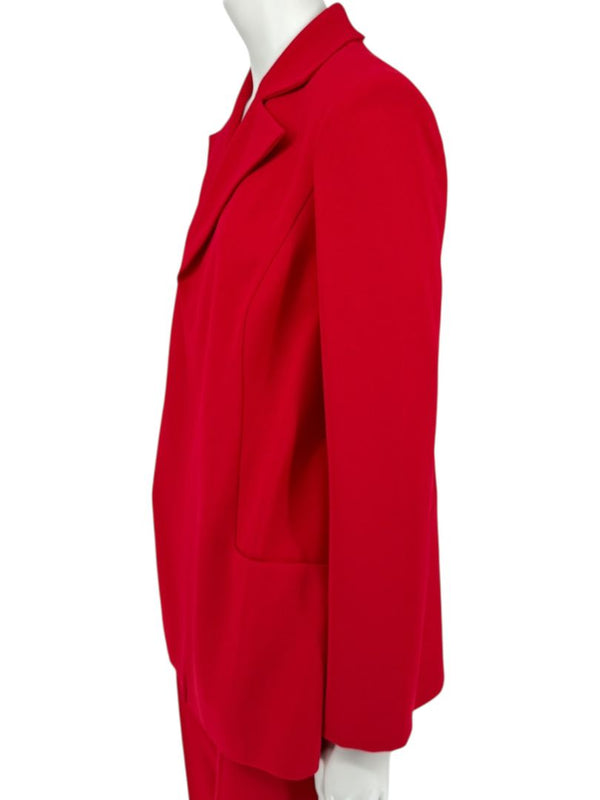 Pamella Roland Red Open Front Blazer & Trouser Set – Large
