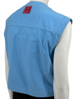 Chanel Blue “Identification” Zip-Front Utility Vest – Size 42