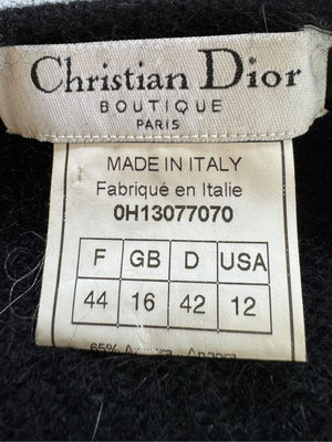 Christian Dior Black Angora-Wool Wrap Sweater – Size 44 (FR) / 12 (US)