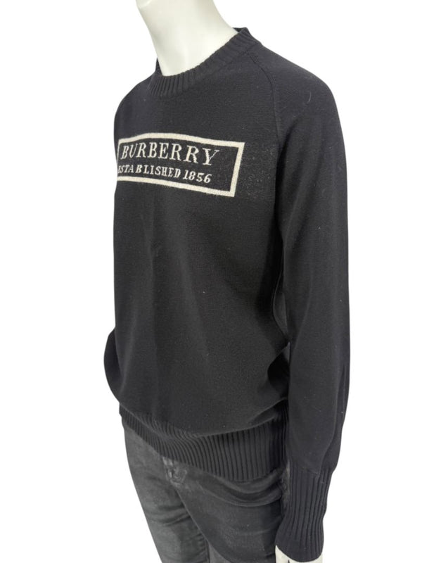 Burberry London Black Wool Logo Sweater – Size L