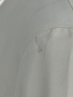 Peter Cohen Beige Silk Button-Front Blouse with Soft Notched Collar – Size L