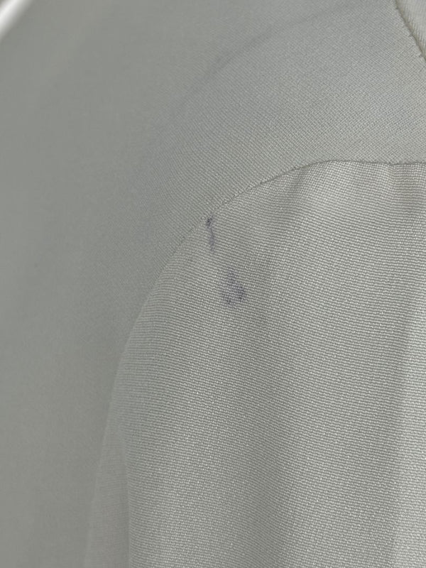 Peter Cohen Beige Silk Button-Front Blouse with Soft Notched Collar – Size L