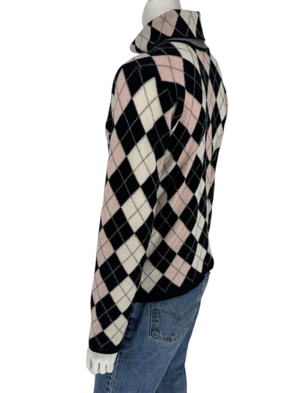 Pringle of Scotland 100% Cashmere Argyle Turtleneck Sweater – Size XL