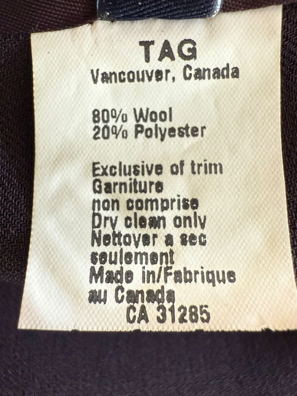 Ron Leal Aubergine Wool-Blend Two-Piece Set – Size 12