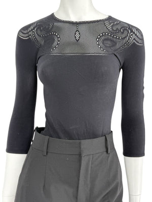 Wolford “Karlie” Black String Bodysuit – Size XS