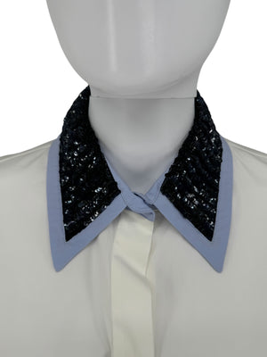 Christian Dior Dress Shirt with Embellished Collar - Size 12