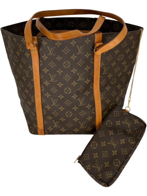 Louis Vuitton Monogram Sac Shopping Tote – Vachetta Trim & Pouch Included
