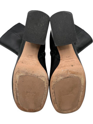 Sportmax Black Leather Square Toe Boots – Size 38.5