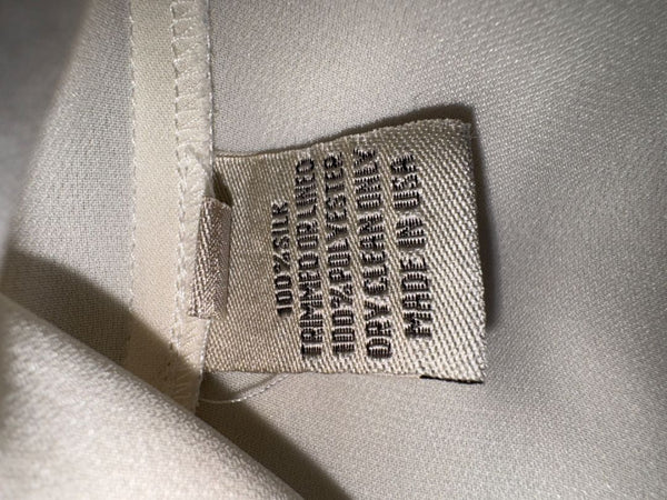 Lela Rose Ivory Silk Tunic Blouse with Embroidered Hem – Size 8