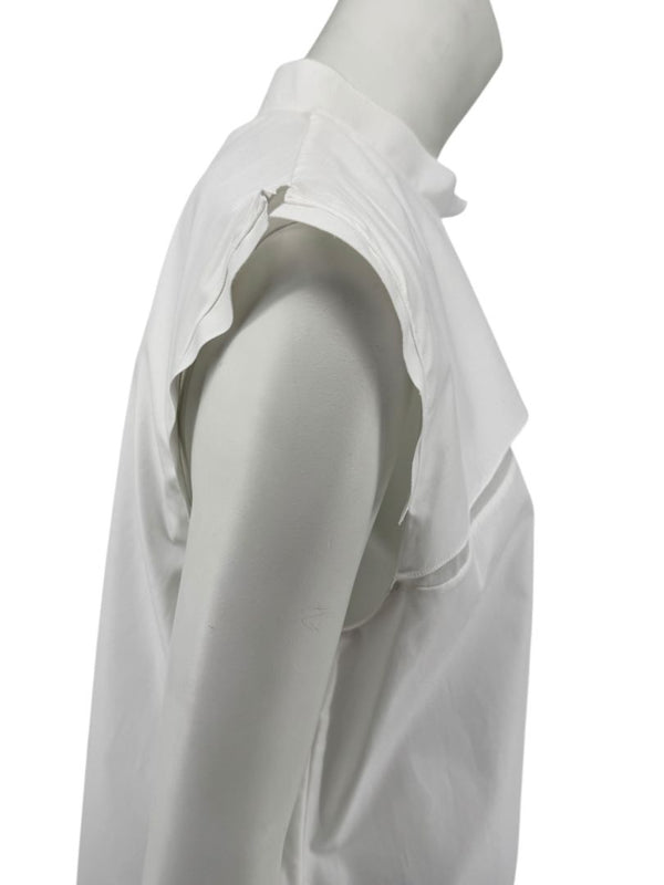 Jil Sander White Sleeveless Cotton Blouse - Size 40 (IT)