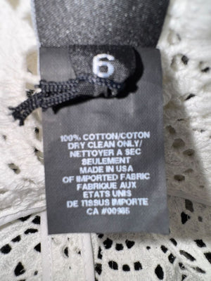 Maria Cornejo White Cotton Eyelet Cocoon Coat – Size 6