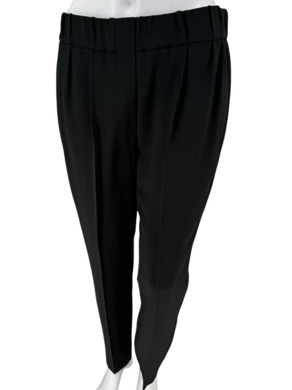 Brunello Cucinelli Black Tapered Pull-On Trousers with Side Pockets – US 8