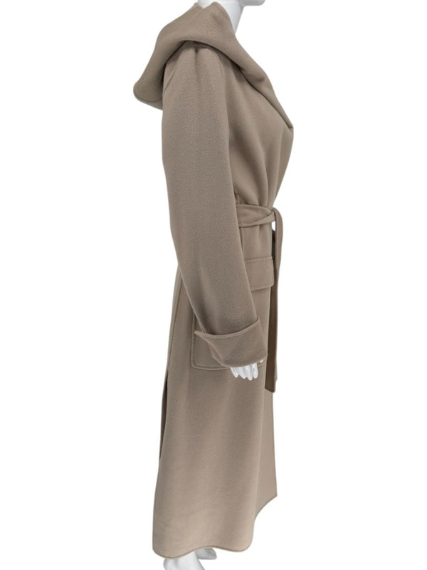 S Max Mara Camel Hooded Wrap Coat – Size 10 (IT 42)
