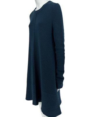 Proenza Schouler Blue Wool & Cashmere Ribbed Knit Dress - Medium