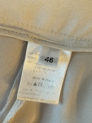 Agnona Ivory Wide-Leg Cropped Trousers – Size IT 46 (US 10)