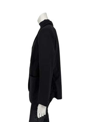 Pamella Roland Black Blazer Jacket Women’s Large – Classic 2 Button Wool Blend Career Workwear