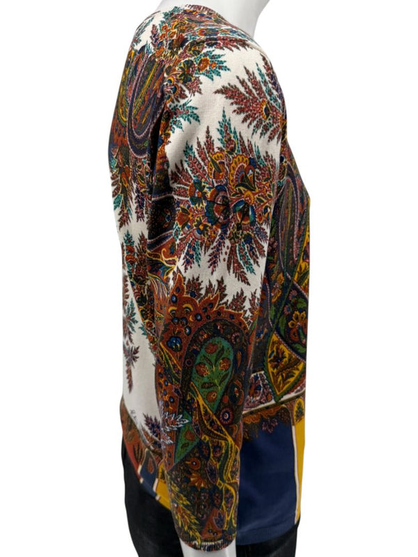Etro Milano Multicolor Paisley Silk Knit Top – Size 46 (IT)
