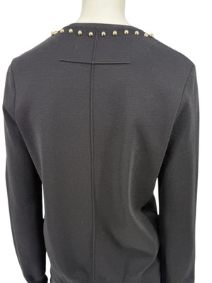 Givenchy Paris Black Wool Studded V-Neck Sweater – Size M