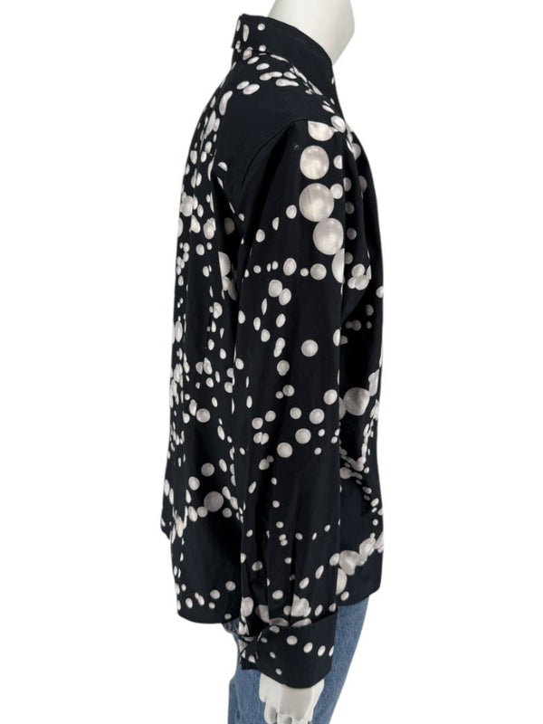 Craig Taylor Black & White Abstract Bubble-Print Long-Sleeve Shirt – Size XL