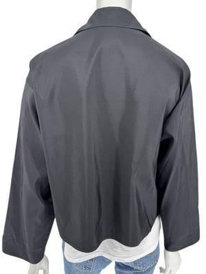 Zoran Black 100% Silk Cropped Jacket – Size Large