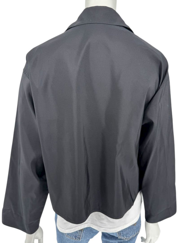 Zoran Black 100% Silk Cropped Jacket – Size Large