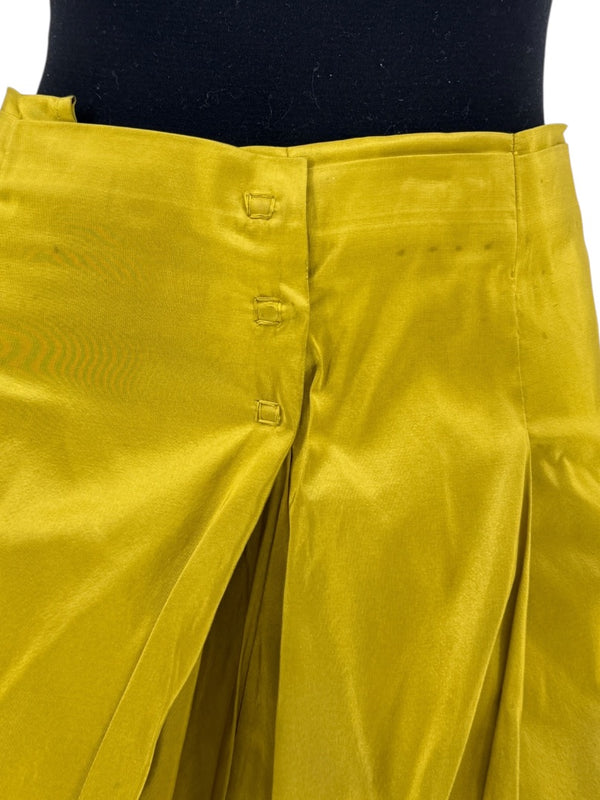 Pauw Amsterdam Chartreuse Silk Sculptural Skirt – Size 3