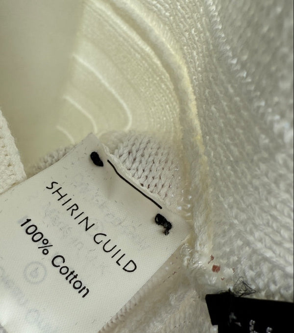Shirin Guild Ivory Ribbed Knit Shrug