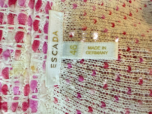 Escada Pink & Ivory Textured Button-Front Jacket – Size 46