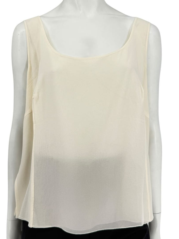 Akris Ivory Tank Camisole & Mesh Jacket Twin Set – Size US 16 (F 48 / D 46)