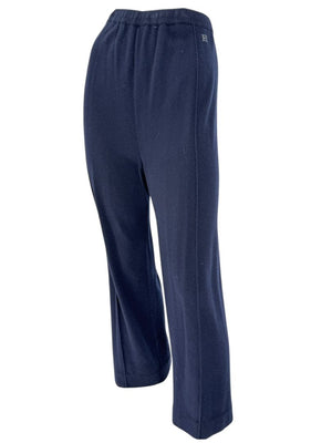 Escada Navy Cashmere Button-Front Lounge Sweater & Pant Set – Size: XL