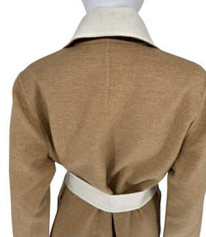 Kiton Brown & Ivory Reversible Cashemere Coat - NWT - Size 10