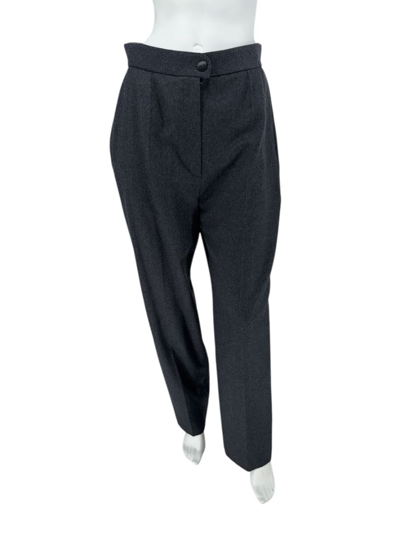 Chanel Charcoal Wool Trousers – Size 42 (FR)