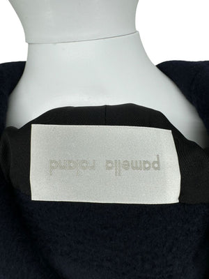 Pamella Roland Navy Coat Fox Fur Cuffs – Size L