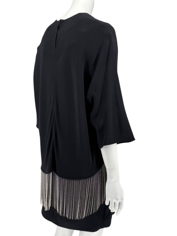 Stella McCartney Black Crystal Fringe Tunic Dress – Size IT 44