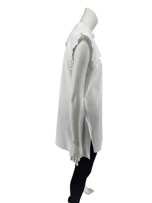 Jil Sander White Sleeveless Cotton Blouse - Size 40 (IT)