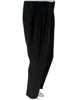 Brunello Cucinelli Black Tapered Pull-On Trousers with Side Pockets – US 8