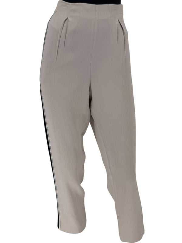 Fendi Taupe Cropped Trousers with Black Side Trim – Size IT 44 / US 8