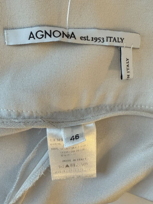 Agnona Ivory Wide-Leg Cropped Trousers – Size IT 46 (US 10)