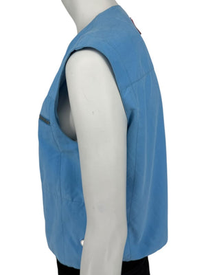 Chanel Blue “Identification” Zip-Front Utility Vest – Size 42