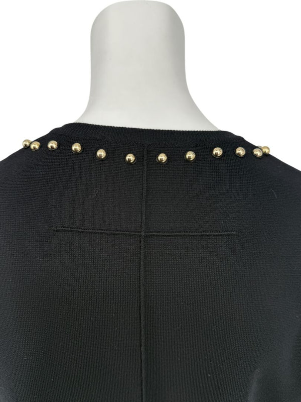 Givenchy Paris Black Wool Studded V-Neck Sweater – Size M