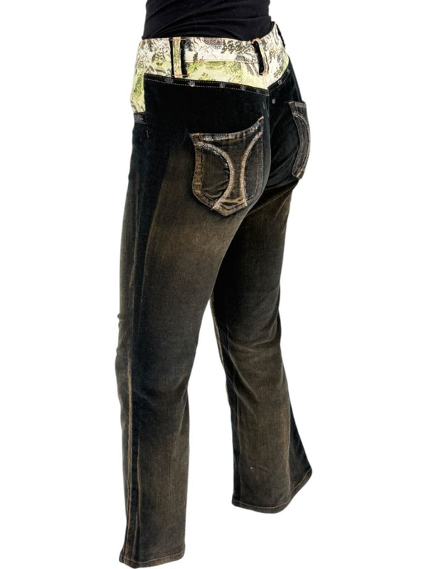 Custo Barcelona Women’s Black Corduroy Western-Inspired Denim-Style Pants – Size 4