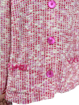 Escada Pink & Ivory Textured Button-Front Jacket – Size 46