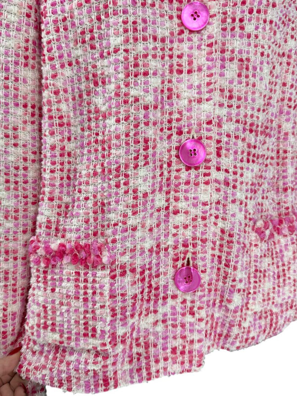Escada Pink & Ivory Textured Button-Front Jacket – Size 46