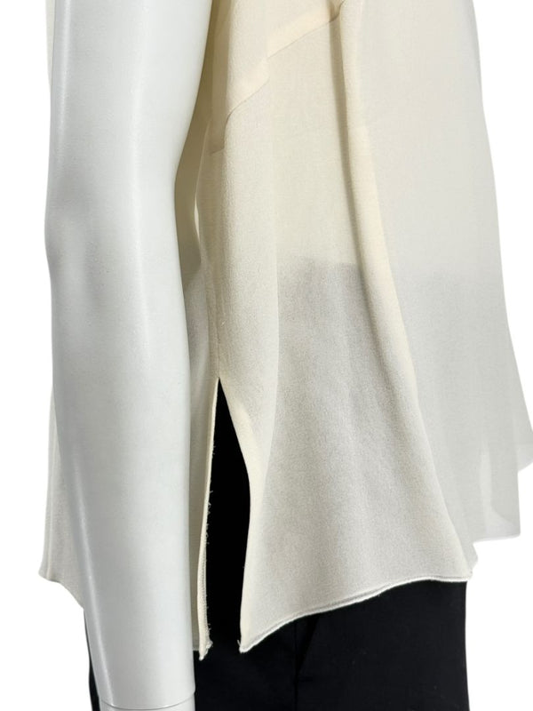 Akris Ivory Tank Camisole & Mesh Jacket Twin Set – Size US 16 (F 48 / D 46)
