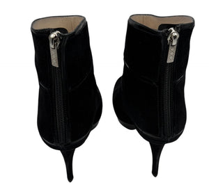 Christian Dior Black Suede & Patent Leather Platform Booties – Size 37