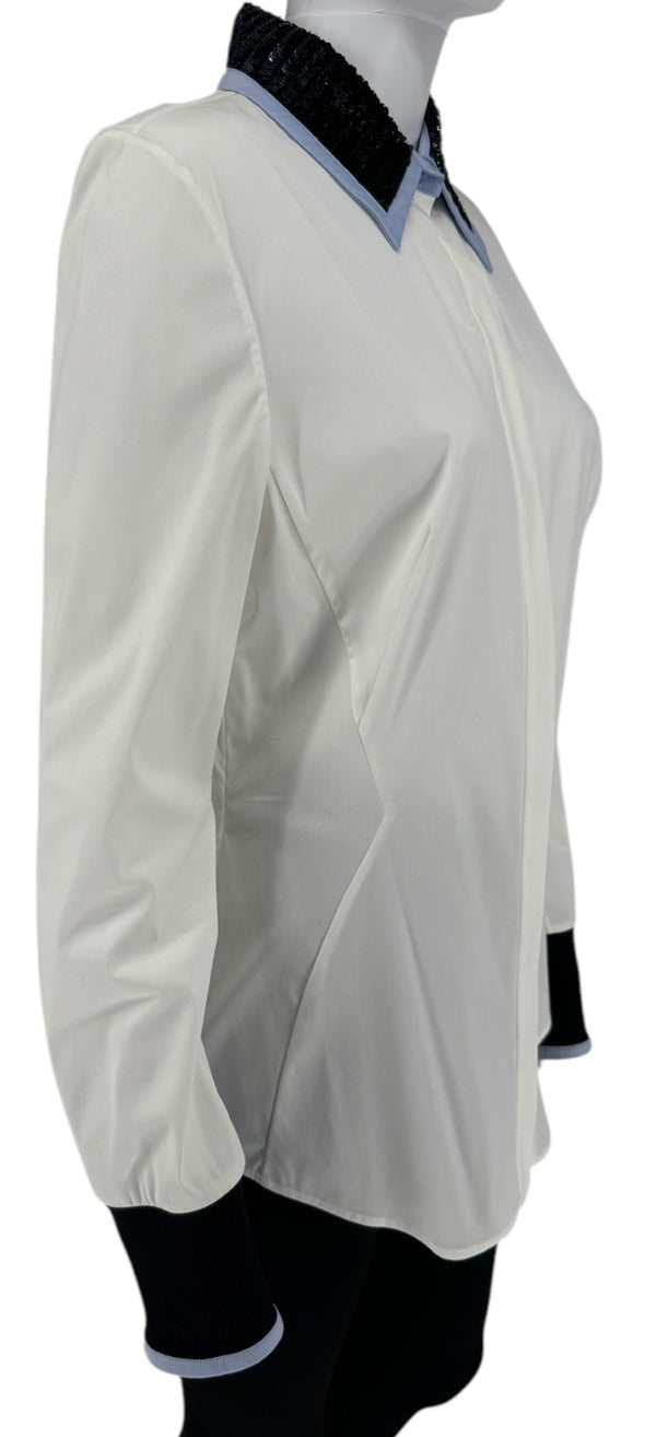 Christian Dior Dress Shirt with Embellished Collar - Size 12