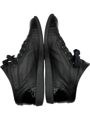 Chanel Black Leather & Patent Cap Toe Sneakers – Size 40