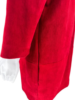 The Row Ruby Red Suede Sheath Dress – Size 8
