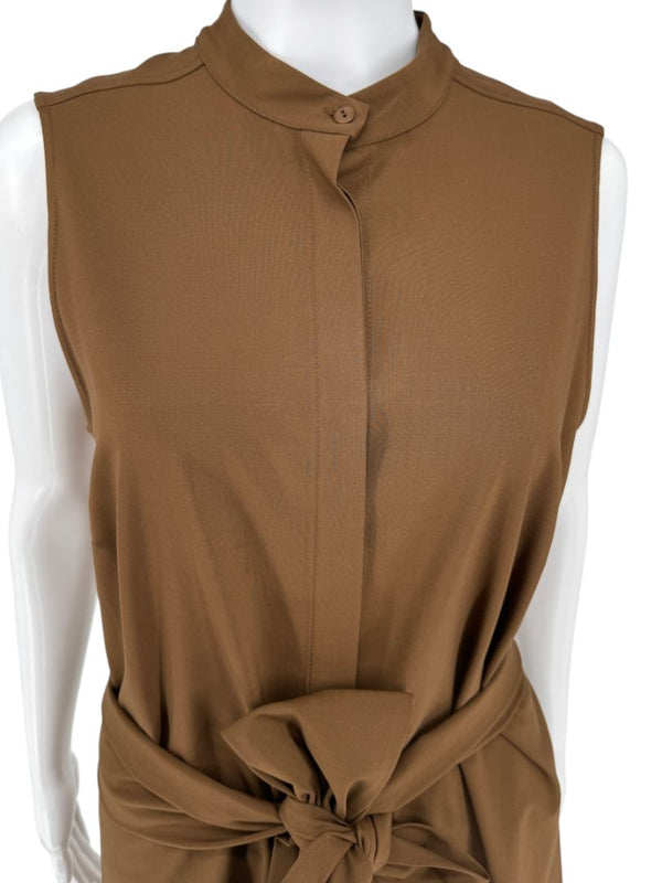 Sally LaPointe Camel Wool Belted Tunic Shirt - Size 10